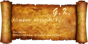 Glauber Kristóf névjegykártya